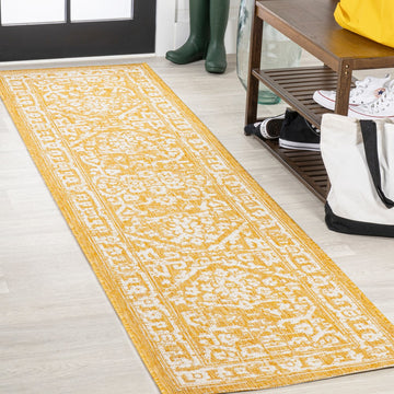 Malta Bohemian Medallion Textured Weave Indoor/outdoor Runner Rug